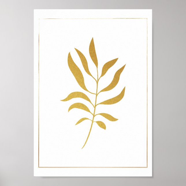 Beautiful botanical Golden tree leave Poster (Front)