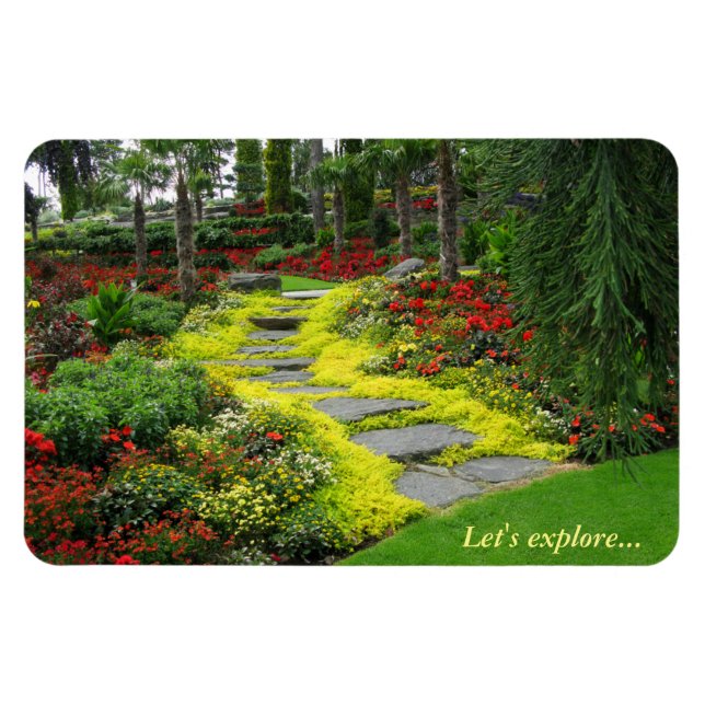 Beautiful Botanical Park Garden Path Magnet (Horizontal)