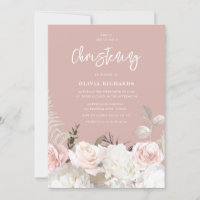 Beautiful Botanical Rose Baptism Christening