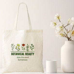 Beautiful Botanical Spa Salon Floral Business Tote Bag