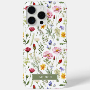 Beautiful Botanical Wildflowers Name iPhone 15 Pro Max Case