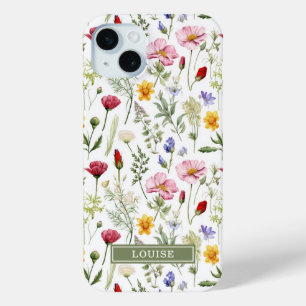 Beautiful Botanical Wildflowers Name iPhone 15 Mini Case