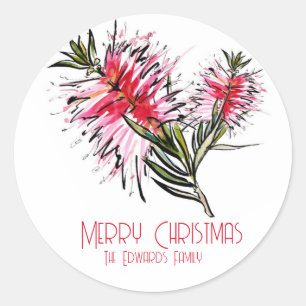 Beautiful Bottlebrush Christmas Gift Stickers