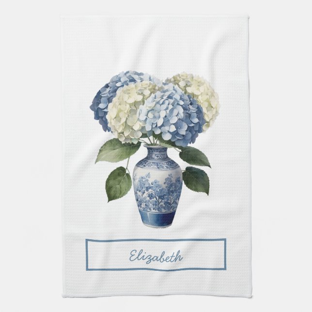 Beautiful bouquet hydrangea  tea towel (Vertical)