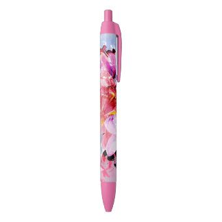 Beautiful bouquet of flowers black ink pen
