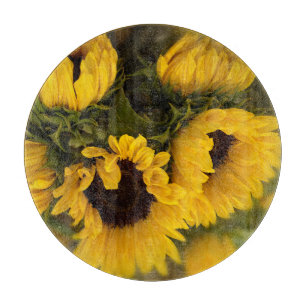 Beautiful Bouquet of Gold Sunflowers Cutting Board
