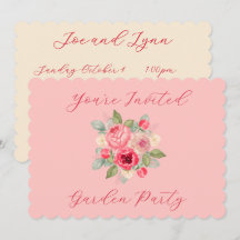 Beautiful Bouquet of Painted Pink Roses Invitation