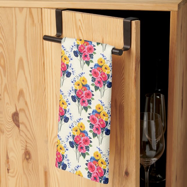 Beautiful Bouquet of Spring Flowers Tea Towel (Thirds Fold)