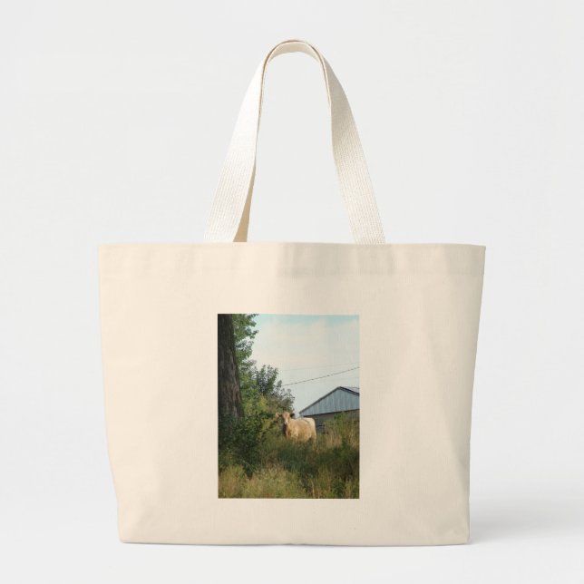 Beautiful Bovine Large Tote Bag (Front)