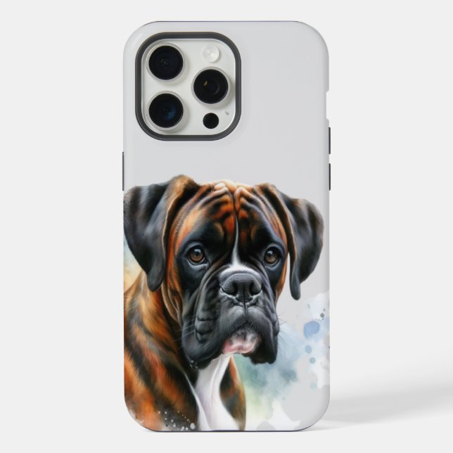 Beautiful Boxer Dog in Watercolor iPhone Case (Back)