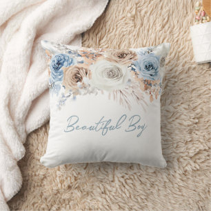 Beautiful Boy: Dusty Blue Boys Holiday Gift Decor Cushion