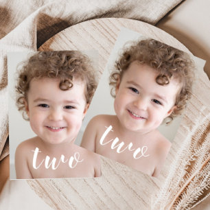 Beautiful Boy GIRL 2nd Birthday Party Photo Script Invitation