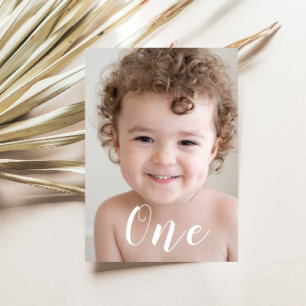 Beautiful Boys 1st Birthday Party Photo & Script Invitation