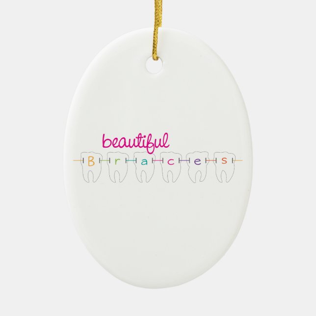 Beautiful Braces Ceramic Tree Decoration (Front)