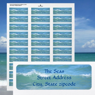 Beautiful Breaking Wave Aqua Blue Return Address