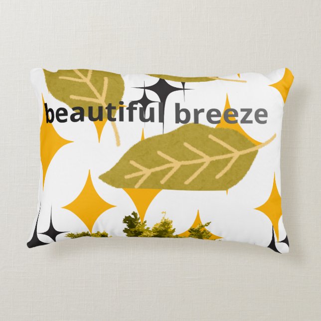 Beautiful Breeze Botanical Throw Pillow (Back)