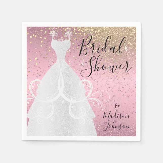 Beautiful Bridal Shower - Pretty Pink Napkin (Front)