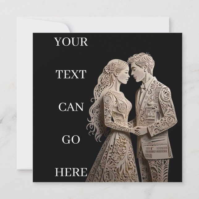 Beautiful Bride & Groom Standing by the Sea Invitation (Back)