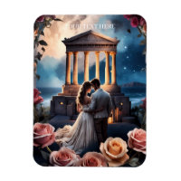 Beautiful Bride & Groom Standing by the Sea