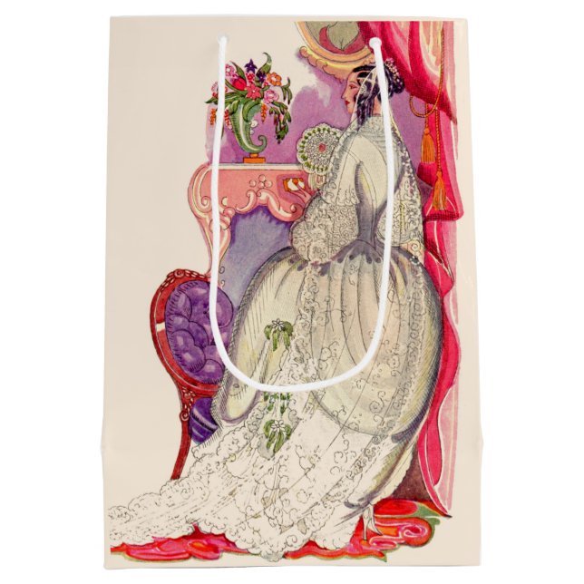 beautiful bride in a beautiful gown medium gift bag (Back)