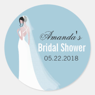 Beautiful Bride Personalised Bridal Shower Classic Round Sticker