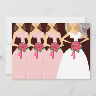 Beautiful Bride Pink Bridesmaids Bridal Shower Invitation