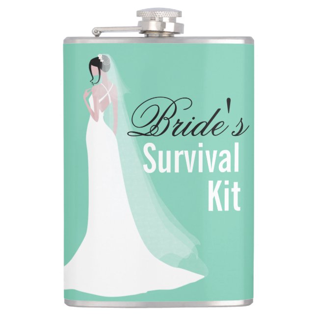 Beautiful Bride Survival Kit Hip Flask (Front)