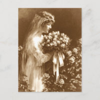 Beautiful bride with a rose bouquet