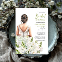 Beautiful bride with lavish bouquet white flowers