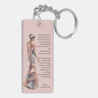 Beautiful Bridesmaid Dusty Pink Dedicated Ode  Key Ring