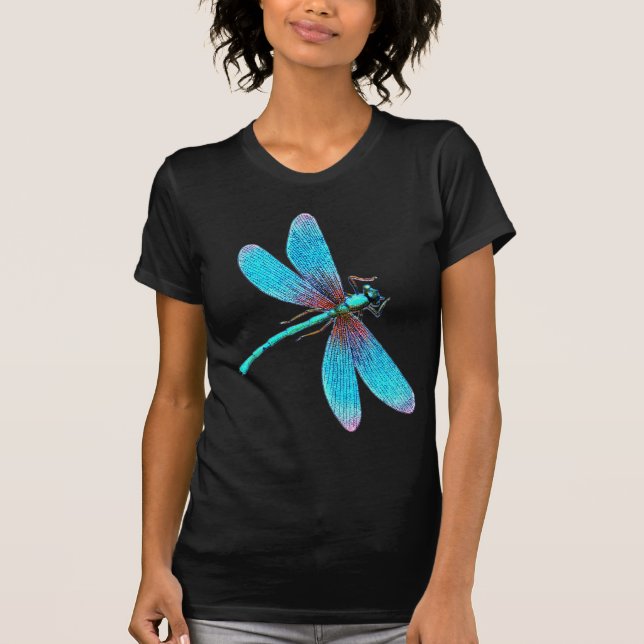 Beautiful Bright Blue Turquoise Dragonfly T-Shirt (Front)