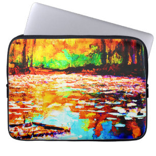 Beautiful Bright Coloured Orange Forest. Buy Now Laptop Sleeve