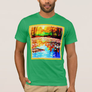 Beautiful Bright Coloured Orange Forest. Buy Now T-Shirt