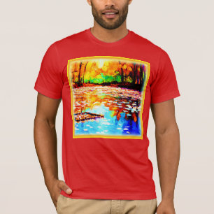 Beautiful Bright Coloured Orange Forest. Buy Now T-Shirt