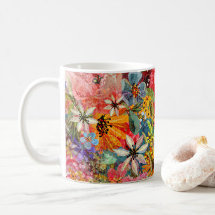 Beautiful Bright Colourful Abstract Floral Pattern Coffee Mug