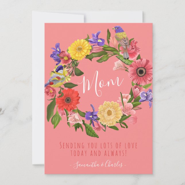 Beautiful Bright Floral Happy Mother's Day Card (Front)