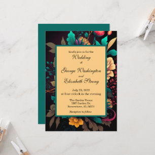 Beautiful Bright Floral Wedding Invitation