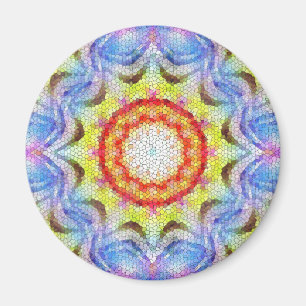 Beautiful Bright Mosaic Tile Sun Flower Magnet