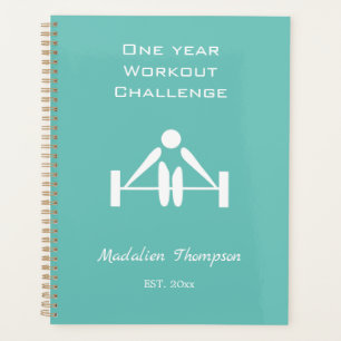 Beautiful bright one year training challenge girly planner