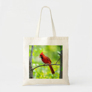 Beautiful Bright Red Cardinal in a Tree or Snow Tote Bag