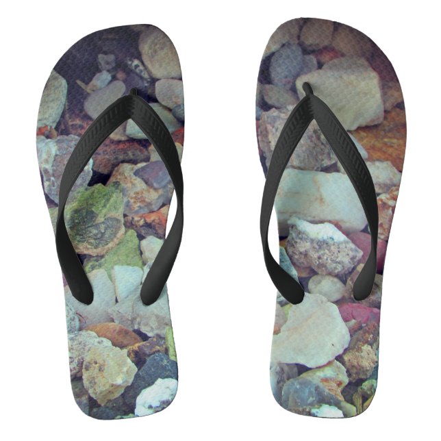 Beautiful Bright Rock Gem Collection Photograph Jandals (Footbed)