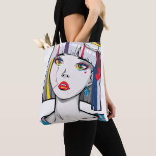 Beautiful Broken Anime Girl Tote Bag