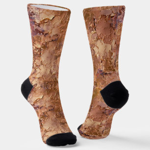 Beautiful Brown Cracked Texture Socks