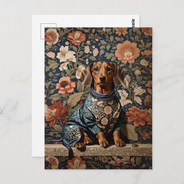 Beautiful Brown Dachshund | Dachshund Portrait Postcard (Front/Back)