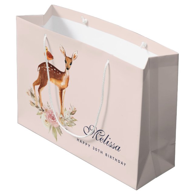 Beautiful Brown Doe with White Spots Large Gift Bag (Back Angled)