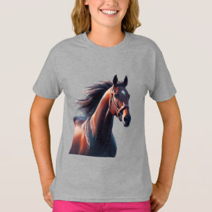 Beautiful Brown Horse Custom Name T-Shirt