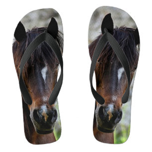 Beautiful Brown Horse Flip Flops