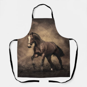 Beautiful brown horse throw pillow apron