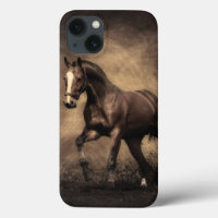 Beautiful brown horse throw pillow