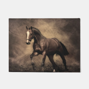 Beautiful brown horse throw pillow doormat